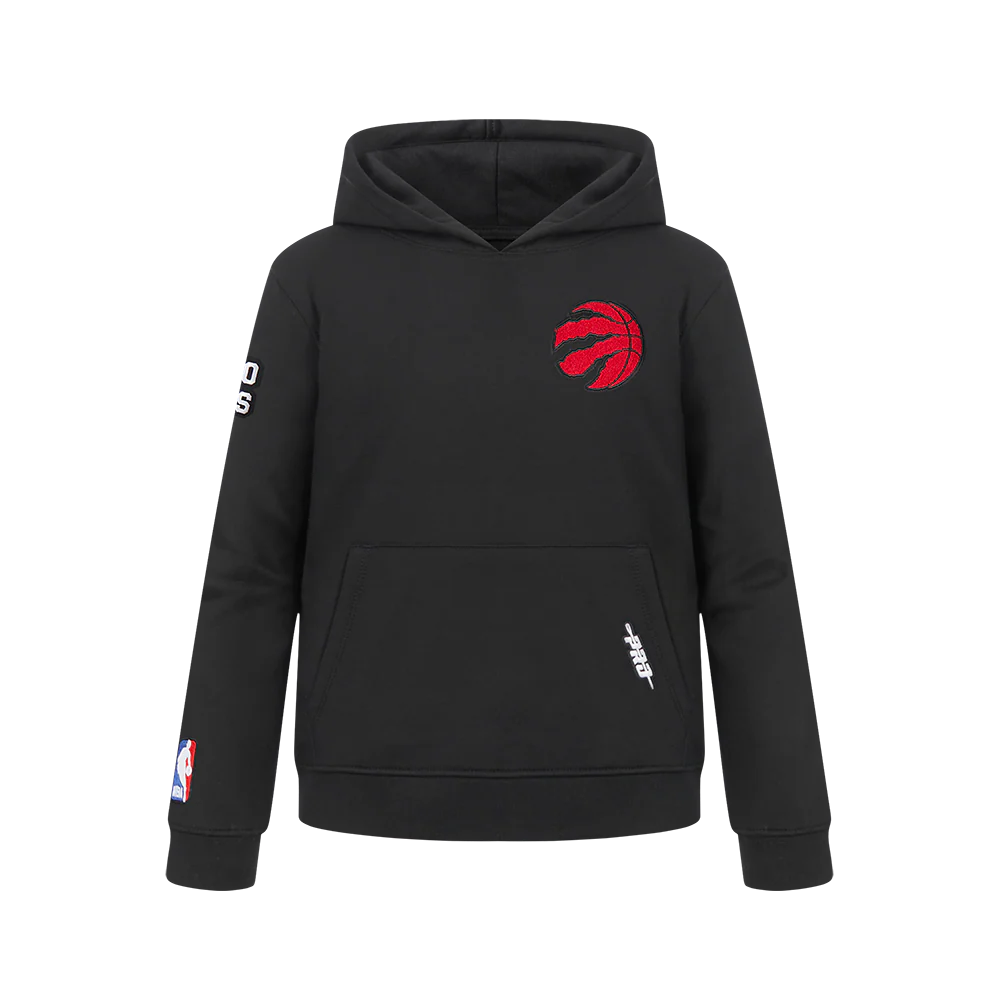 NBA TORONTO RAPTORS CLASSIC BIG BOYS FLEECE PULLOVER HOODIE (BLACK)