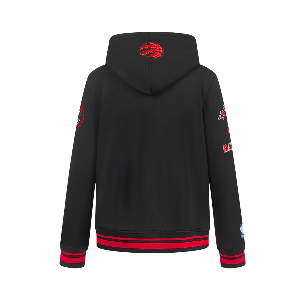 NBA TORONTO RAPTORS RETRO CLASSIC BIG BOYS RIB FLEECE PULLOVER HOODIE (BLACK/RED/BLACK) - Image 3