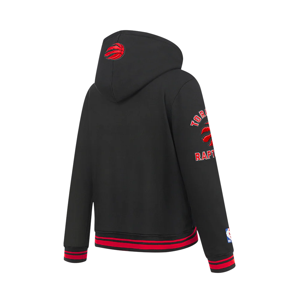 NBA TORONTO RAPTORS RETRO CLASSIC BIG BOYS RIB FLEECE PULLOVER HOODIE (BLACK/RED/BLACK) - Image 4