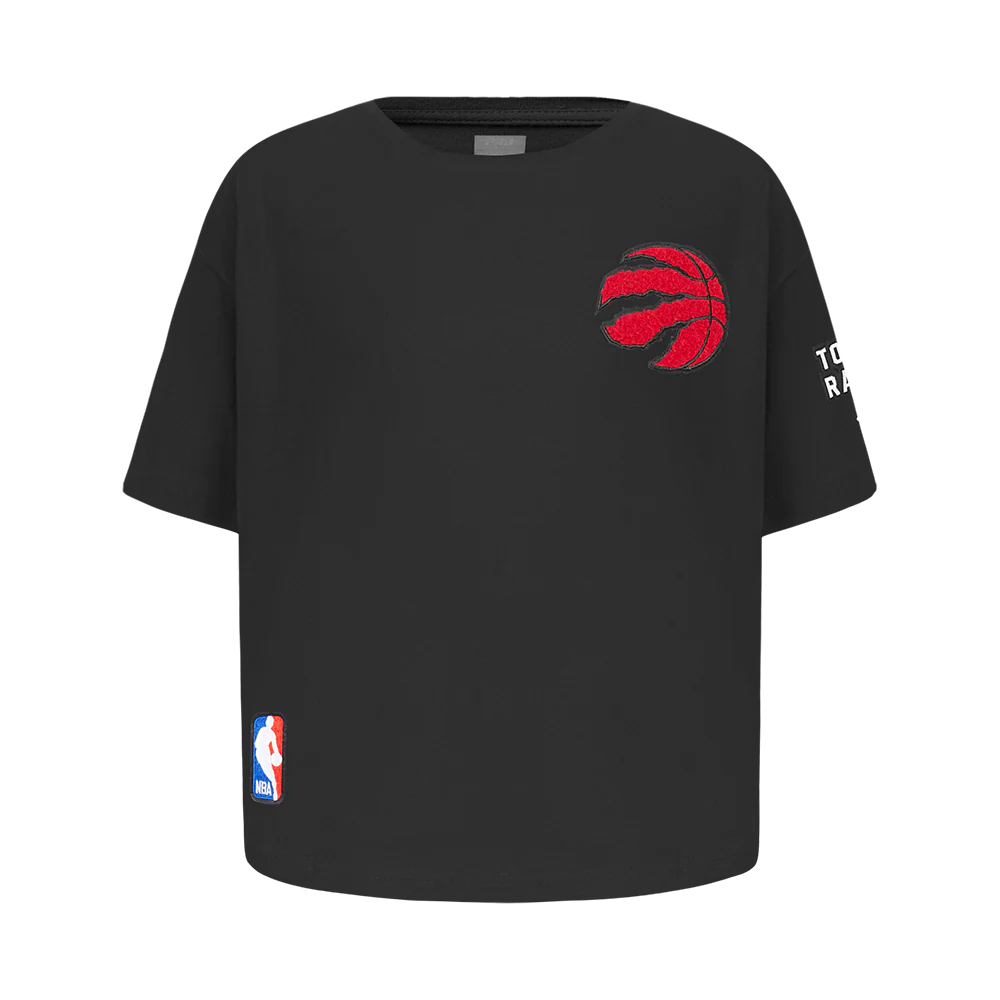 NBA TORONTO RAPTORS CLASSIC BIG GIRLS SHORT SLEEVE BOXY TEE (BLACK)