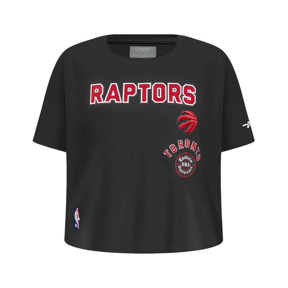 NBA TORONTO RAPTORS RETRO CLASSIC BIG GIRLS SHORT SLEEVE BOXY TEE (BLACK)