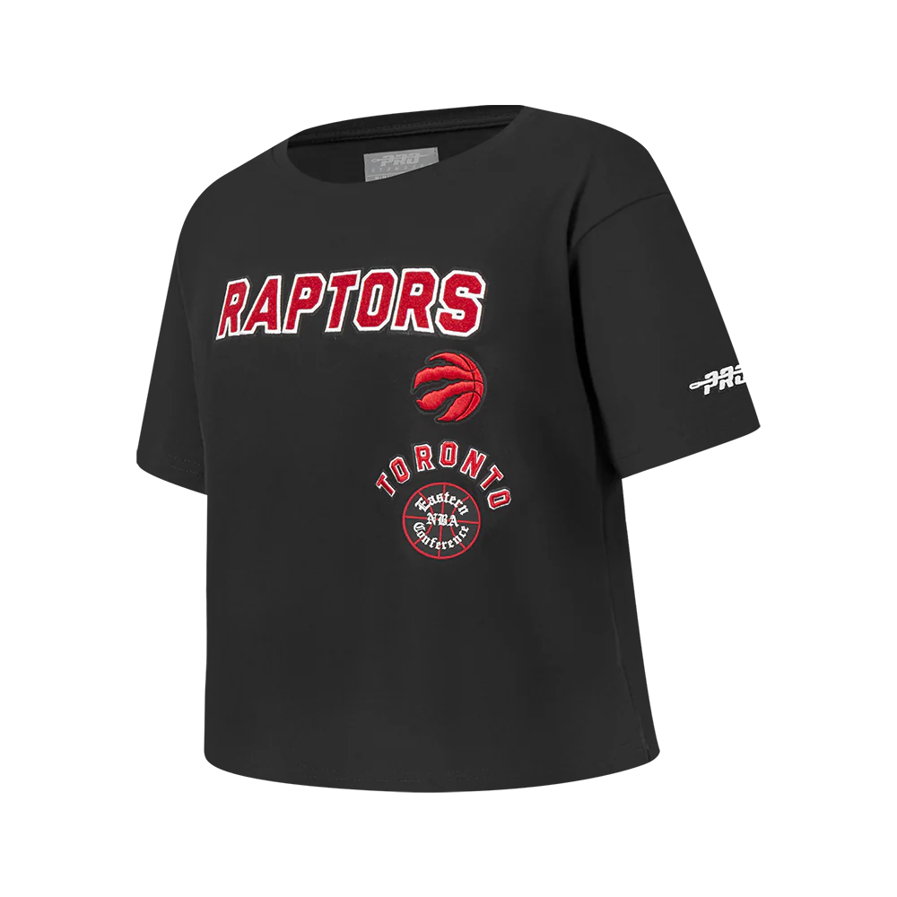 NBA TORONTO RAPTORS RETRO CLASSIC BIG GIRLS SHORT SLEEVE BOXY TEE (BLACK) - Image 2