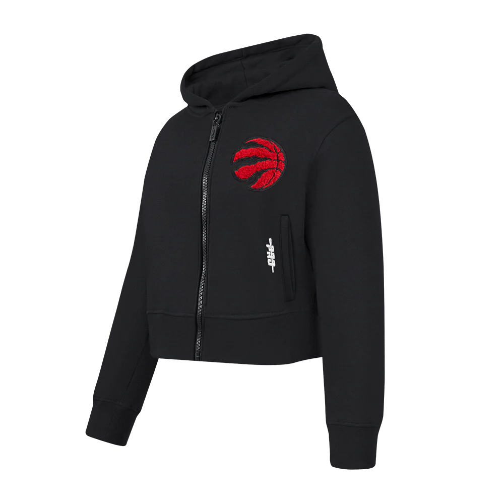 NBA TORONTO RAPTORS CLASSIC BIG GIRLS FLEECE FULL ZIP HOODIE (BLACK) - Image 2