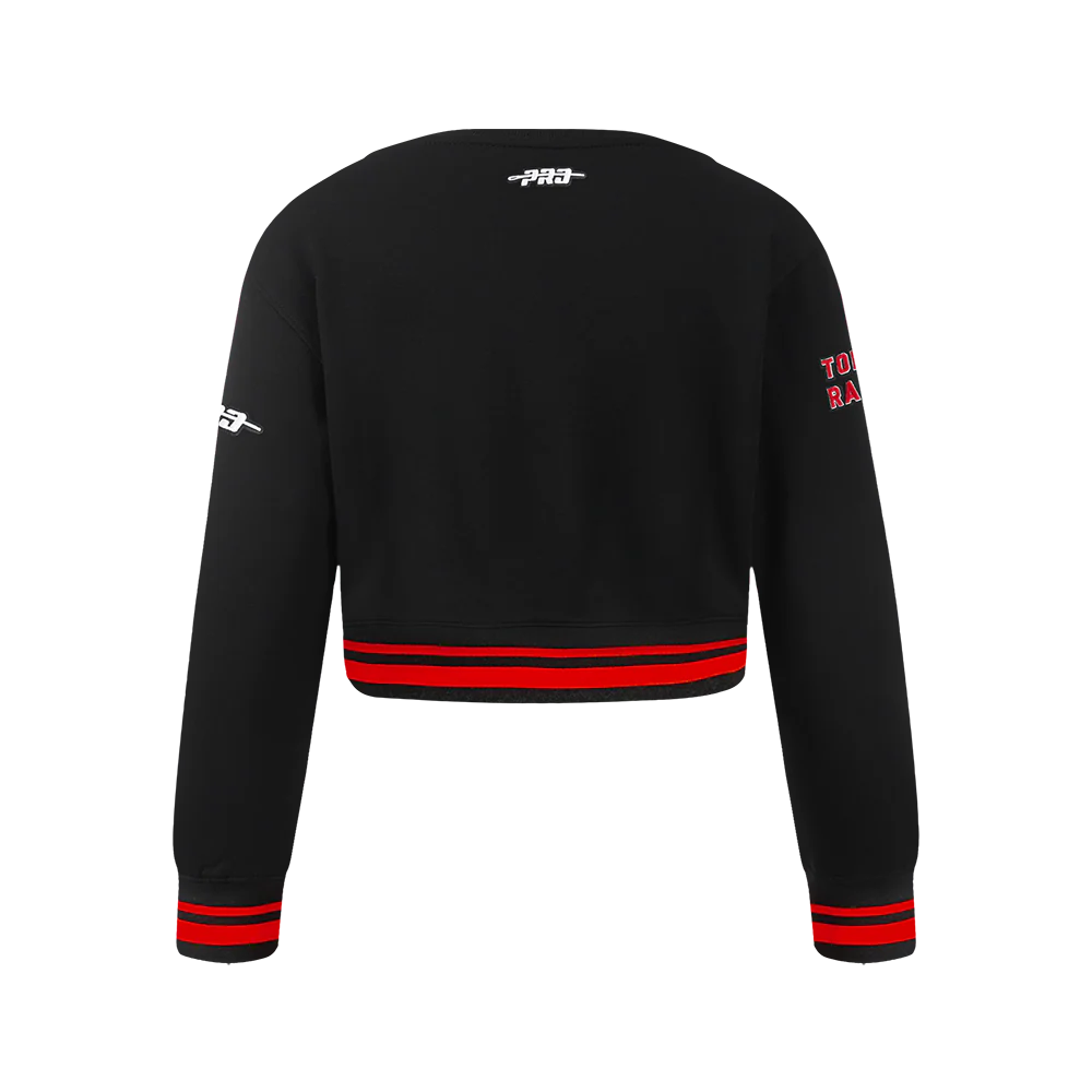 NBA TORONTO RAPTORS RETRO CLASSIC BIG GIRLS RIB FLEECE CREWNECK (BLACK/RED/BLACK) - Image 3