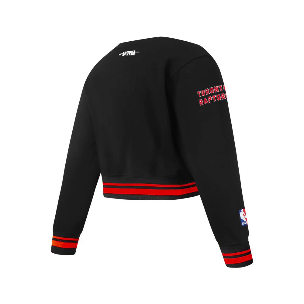 NBA TORONTO RAPTORS RETRO CLASSIC BIG GIRLS RIB FLEECE CREWNECK (BLACK/RED/BLACK) - Image 4