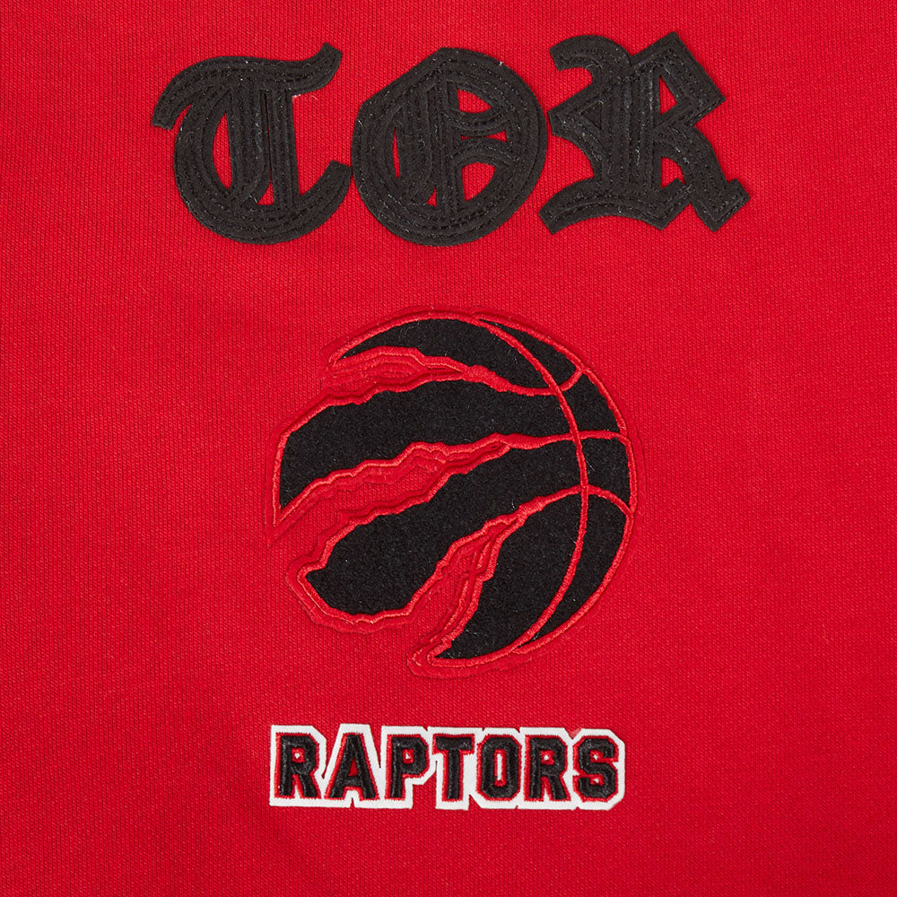 NBA TORONTO RAPTORS OLD ENGLISH WOMEN'S FLC CREWNECK (RED) - Image 9