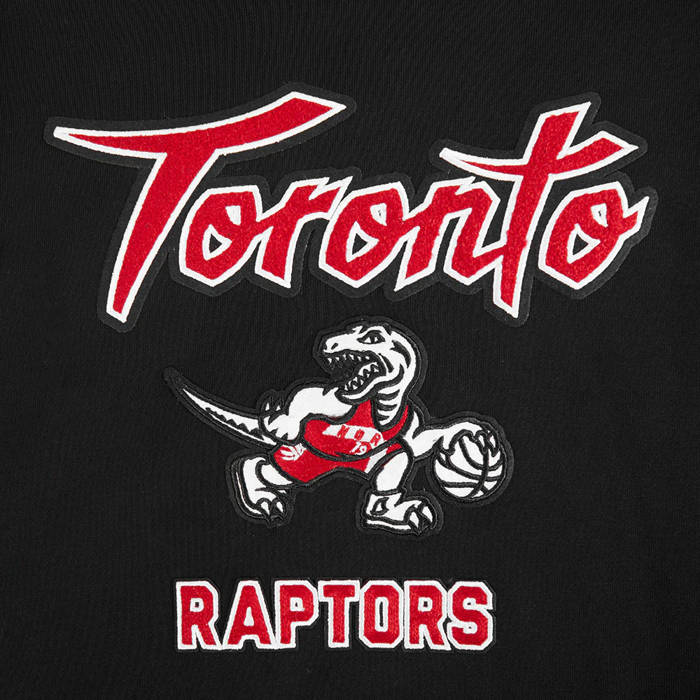 NBA TORONTO RAPTORS CITY EDITION 25-26 WOMEN'S RIB FLC CROPPED PO HOODIE (BLACK/RED/BLACK) - Image 7