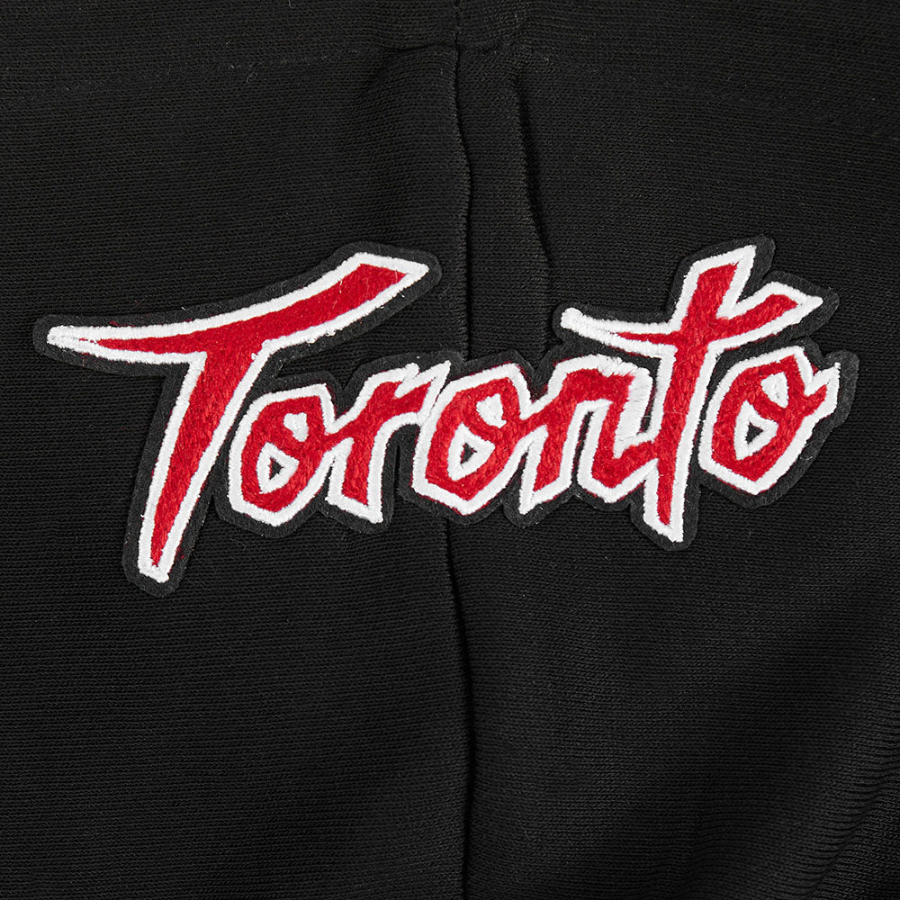 NBA TORONTO RAPTORS CITY EDITION 25-26 WOMEN'S RIB FLC CROPPED PO HOODIE (BLACK/RED/BLACK) - Image 8