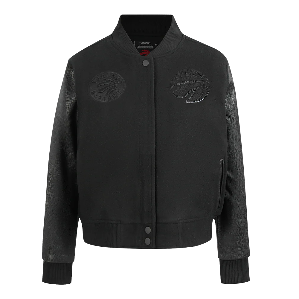 NBA TORONTO RAPTORS TRIPLE BLACK WOMEN'S WOOL VARSITY JACKET (TRIPLE BLACK)