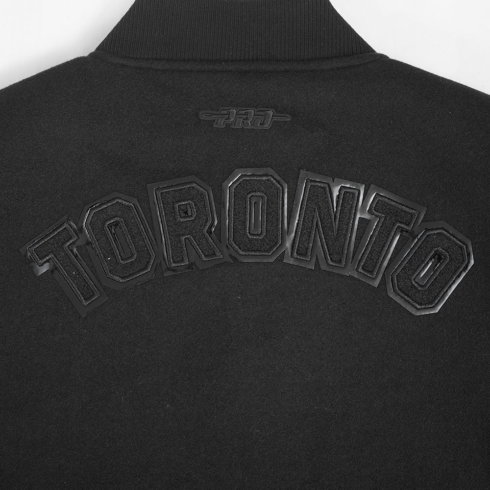 NBA TORONTO RAPTORS TRIPLE BLACK WOMEN'S WOOL VARSITY JACKET (TRIPLE BLACK) - Image 5