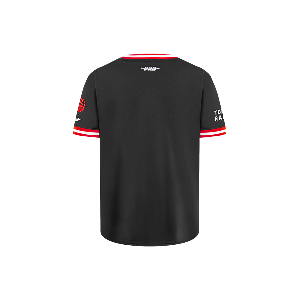 NBA TORONTO RAPTORS CLASSIC LITTLE BOYS SHORT SLEEVE STRIPED RIB TEE (BLACK/RED) - Image 3