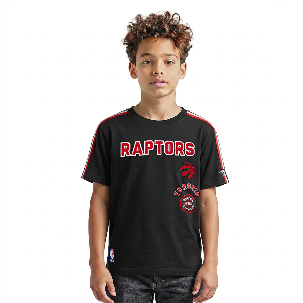 NBA TORONTO RAPTORS RETRO CLASSIC LITTLE BOYS SHORT SLEEVE TAPING TEE (BLACK/RED)