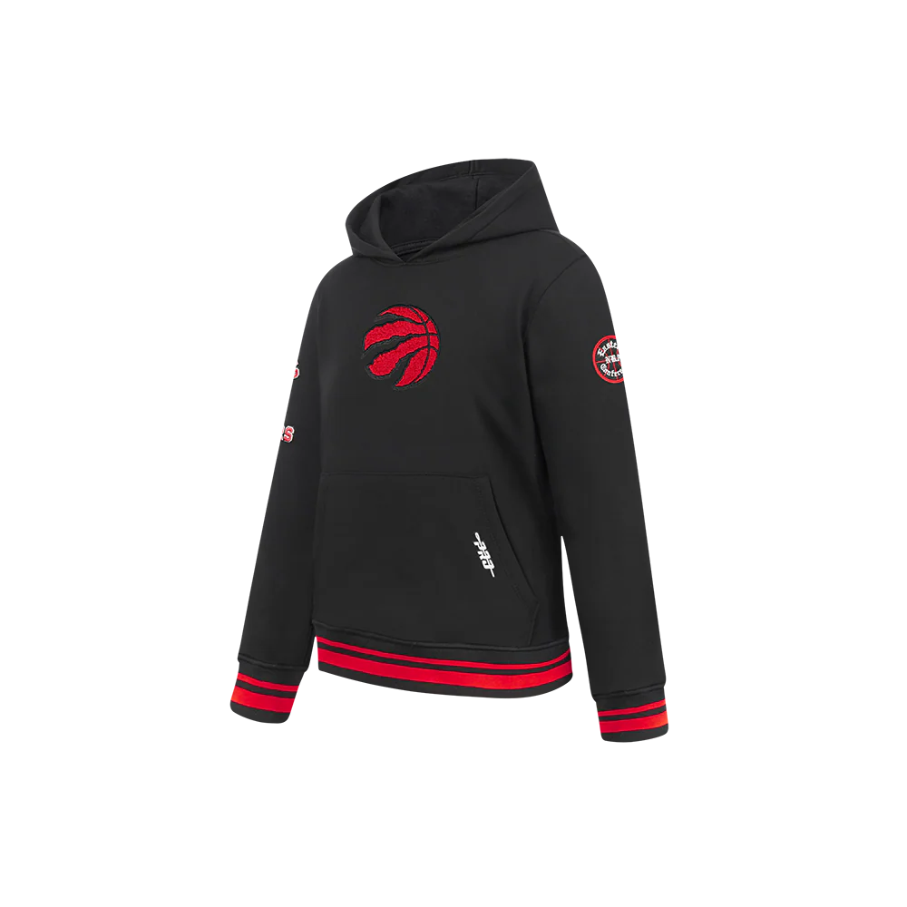NBA TORONTO RAPTORS RETRO CLASSIC LITTLE BOYS RIB FLEECE PULLOVER HOODIE (BLACK/RED/BLACK) - Image 2