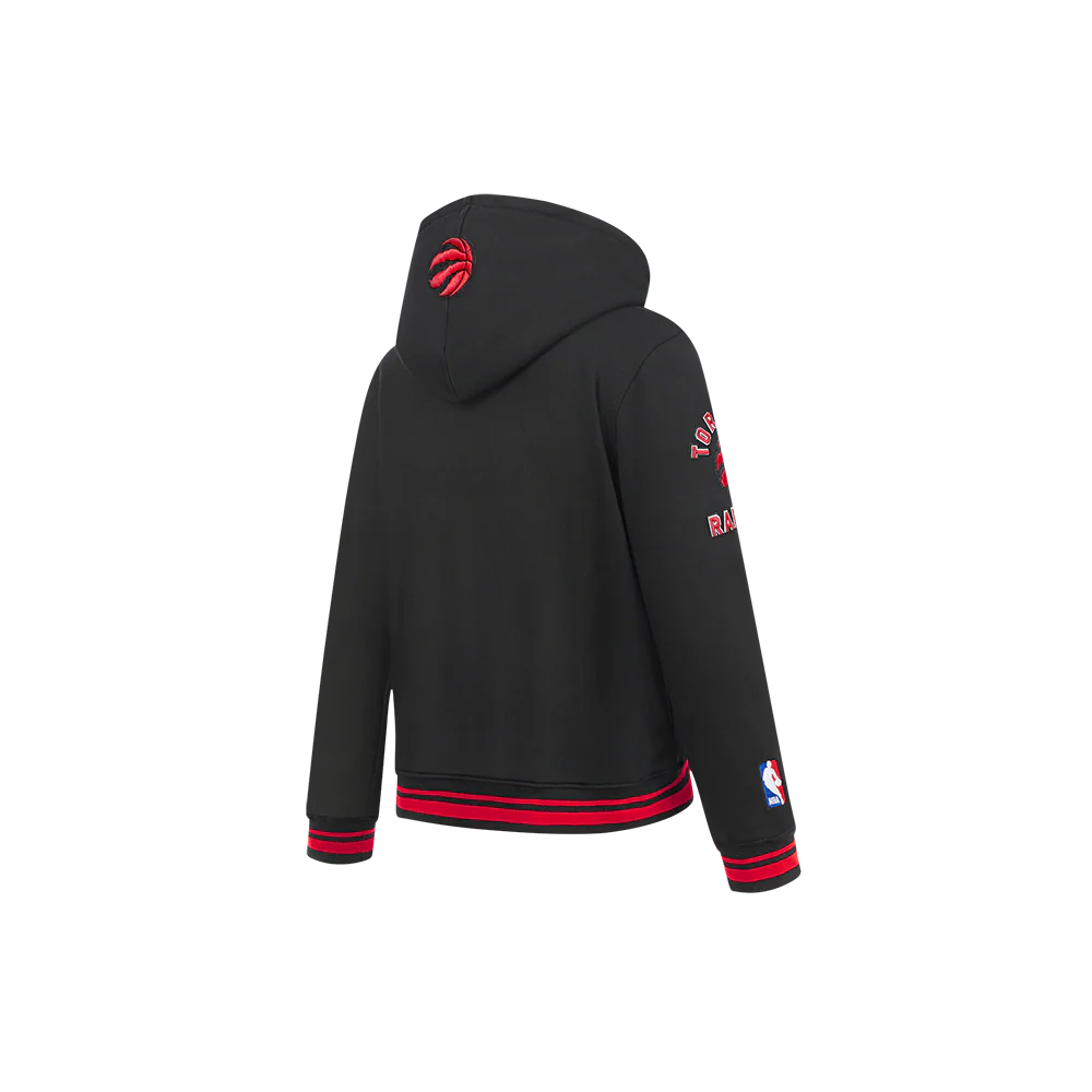 NBA TORONTO RAPTORS RETRO CLASSIC LITTLE BOYS RIB FLEECE PULLOVER HOODIE (BLACK/RED/BLACK) - Image 4