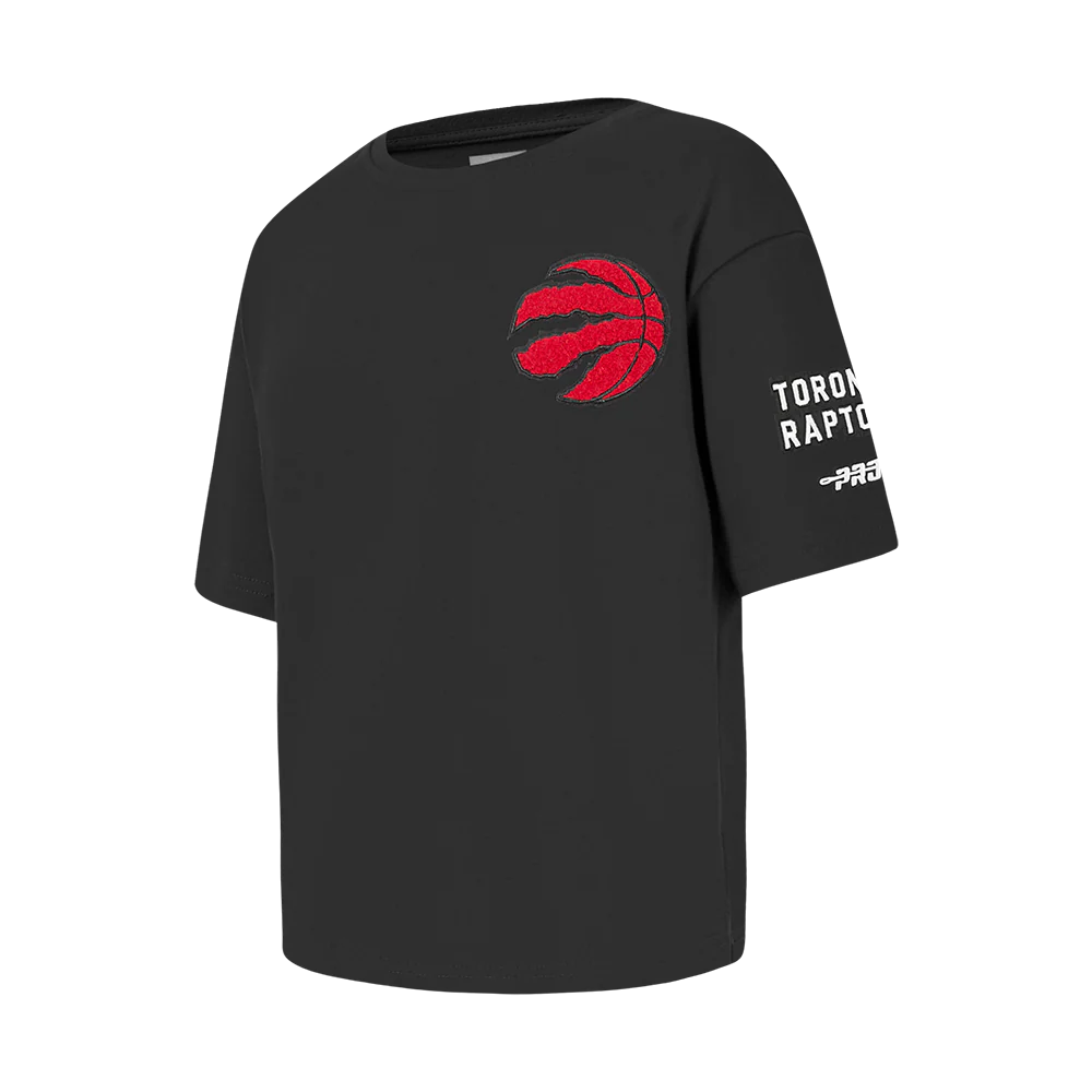 NBA TORONTO RAPTORS CLASSIC LITTLE GIRLS SHORT SLEEVE BOXY TEE (BLACK) - Image 2