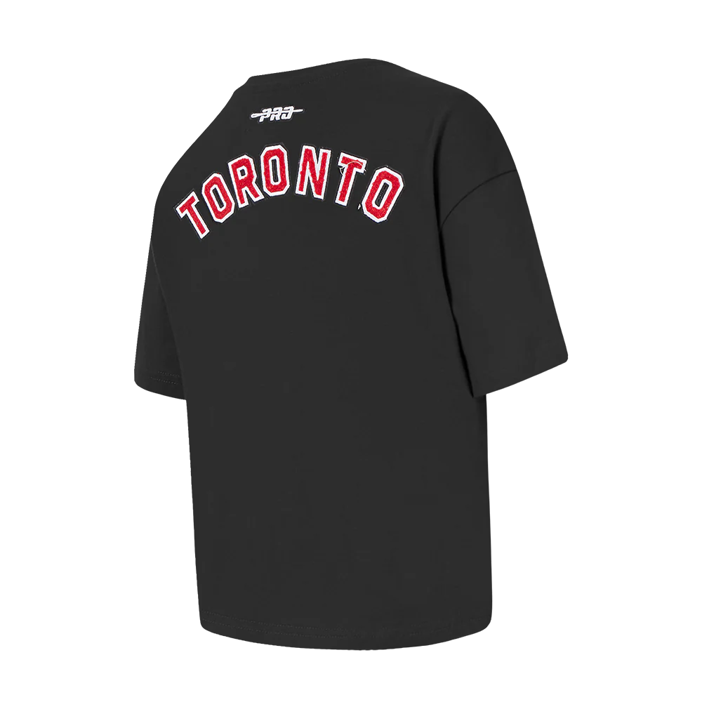 NBA TORONTO RAPTORS CLASSIC LITTLE GIRLS SHORT SLEEVE BOXY TEE (BLACK) - Image 4