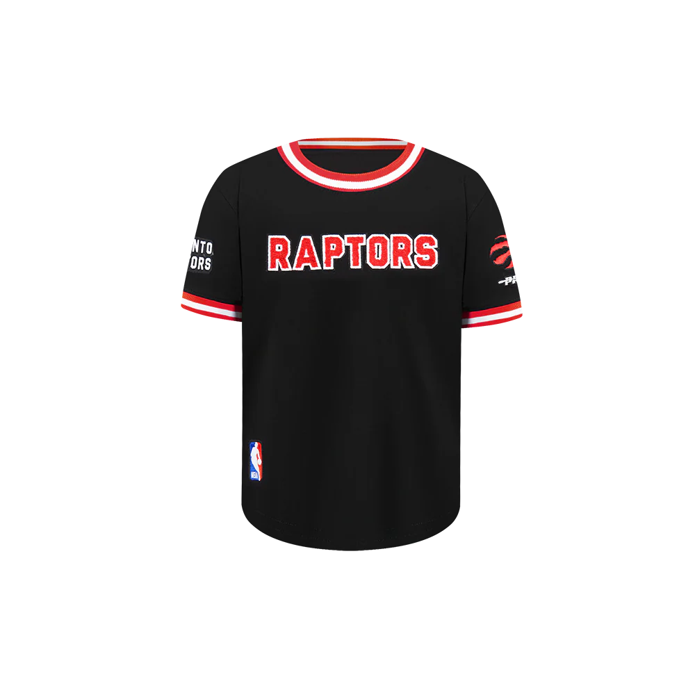 NBA TORONTO RAPTORS CLASSIC TODDLER BOYS SHORT SLEEVE STRIPED RIB TEE (BLACK/RED)