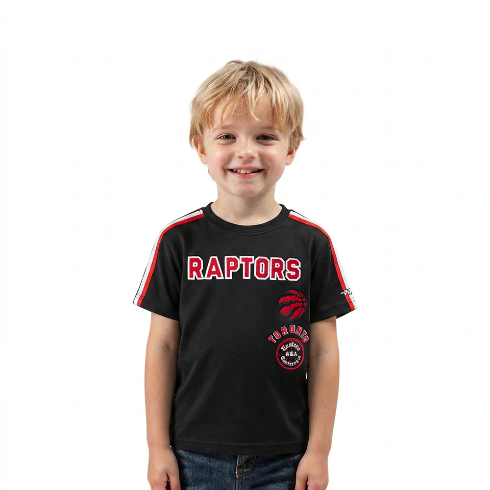 NBA TORONTO RAPTORS RETRO CLASSIC TODDLER BOYS SHORT SLEEVE TAPING TEE(BLACK/RED)