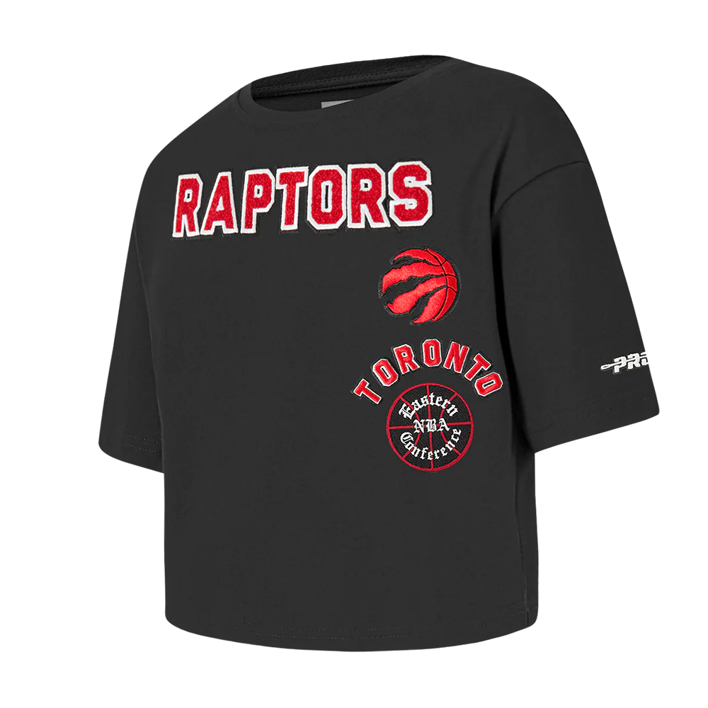 NBA TORONTO RAPTORS RETRO CLASSIC TODDLER GIRLS SHORT SLEEVE BOXY TEE (BLACK) - Image 2