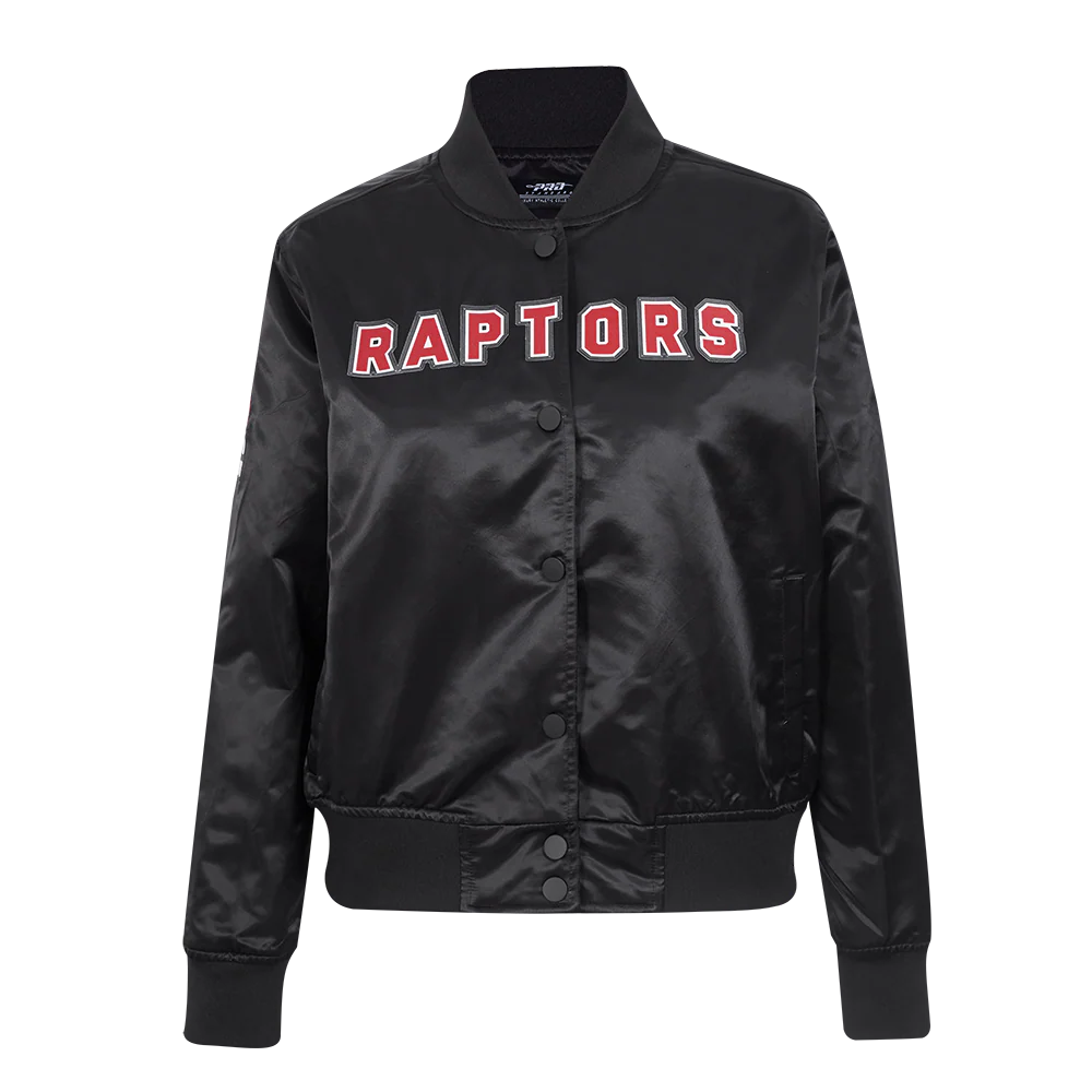 NBA TORONTO RAPTORS CLASSIC WOMEN'S SATIN JACKET (BLACK)