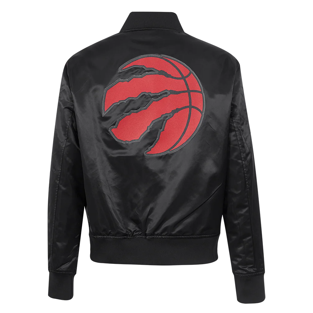 NBA TORONTO RAPTORS CLASSIC WOMEN'S SATIN JACKET (BLACK) - Image 3