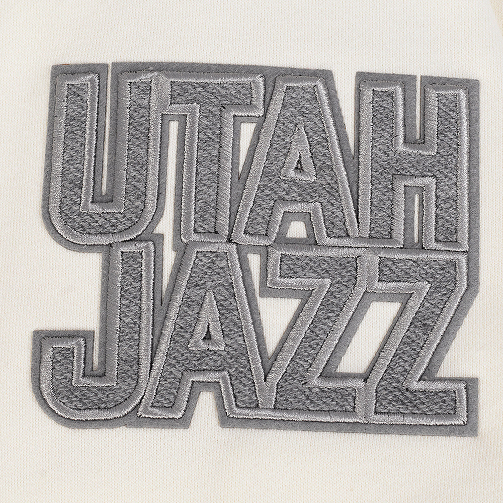 NBA UTAH JAZZ REVERSE FRENCH TERRY MEN'S DROP SHOULDER FLC CREWNECK (EGGSHELL) - Image 8