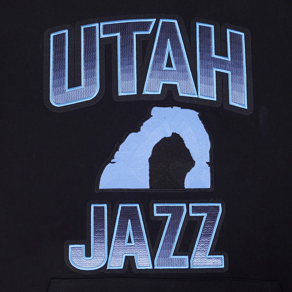 NBA UTAH JAZZ CITY EDITION 25-26 MEN'S RIB FLC PO HOODIE (BLACK) - Image 8