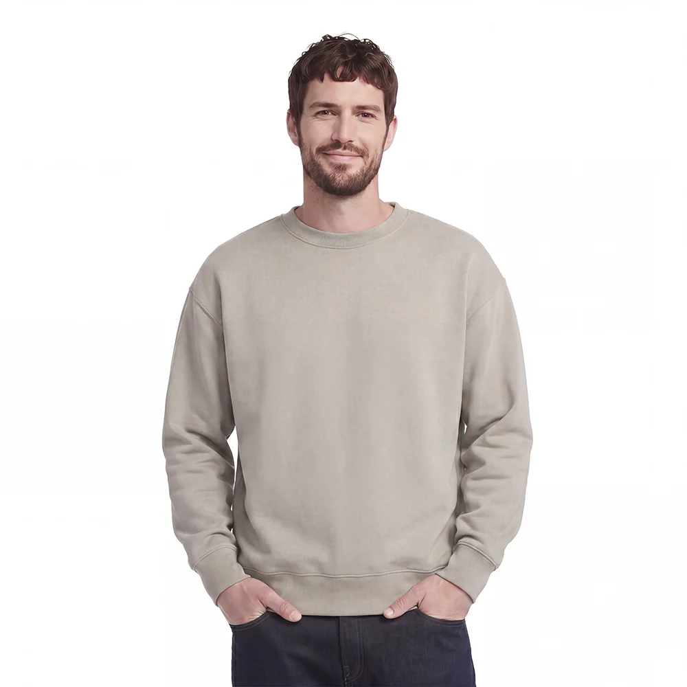 NBA UTAH JAZZ NEUTRAL MEN'S DROP SHOULDER FLC CREWNECK (TAUPE)