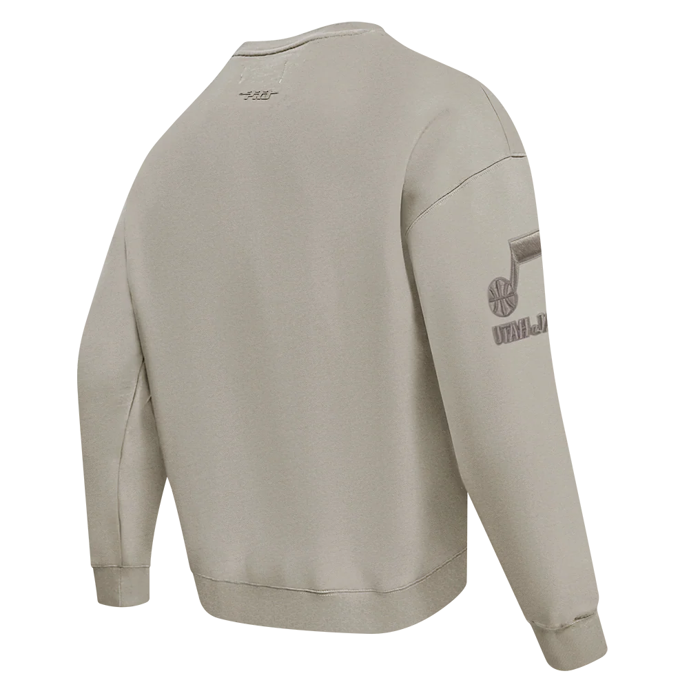 NBA UTAH JAZZ NEUTRAL MEN'S DROP SHOULDER FLC CREWNECK (TAUPE) - Image 8