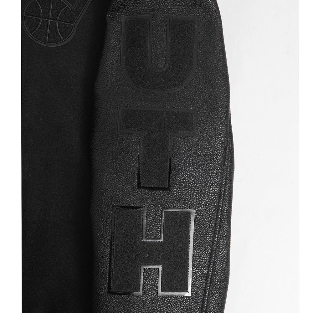 UTAH JAZZ TRIPLE BLACK MEN'S WOOL VARSITY JACKET (TRIPLE BLACK) - Image 8