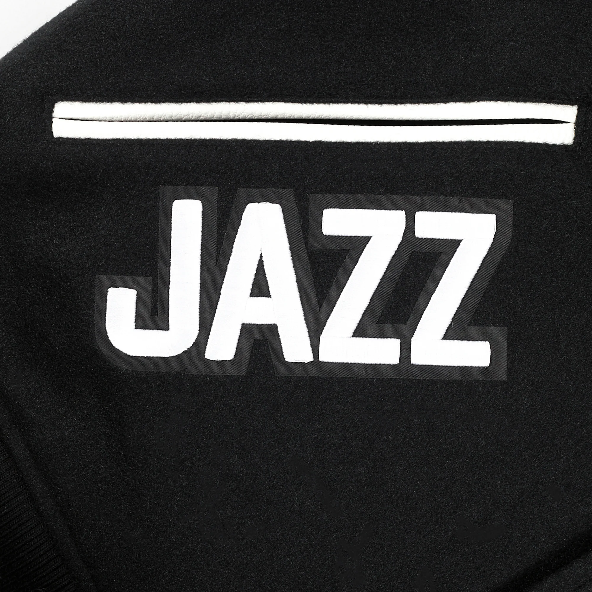 NBA UTAH JAZZ CLASSIC VARSITY MEN'S VARSITY JACKET (BLACK/WHITE) - Image 6