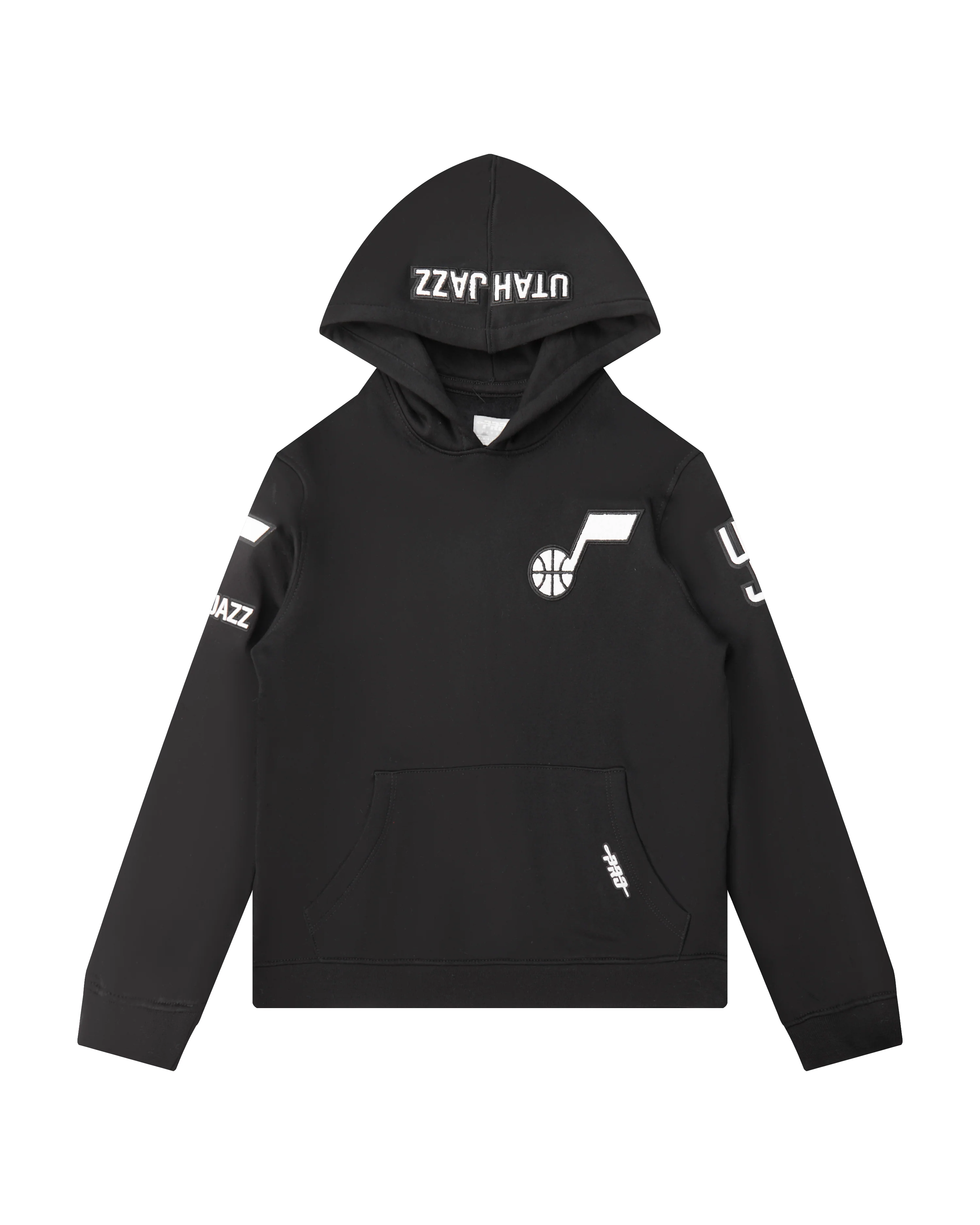 NBA UTAH JAZZ CLASSIC BIG BOYS FLEECE PULLOVER HOODIE (BLACK)
