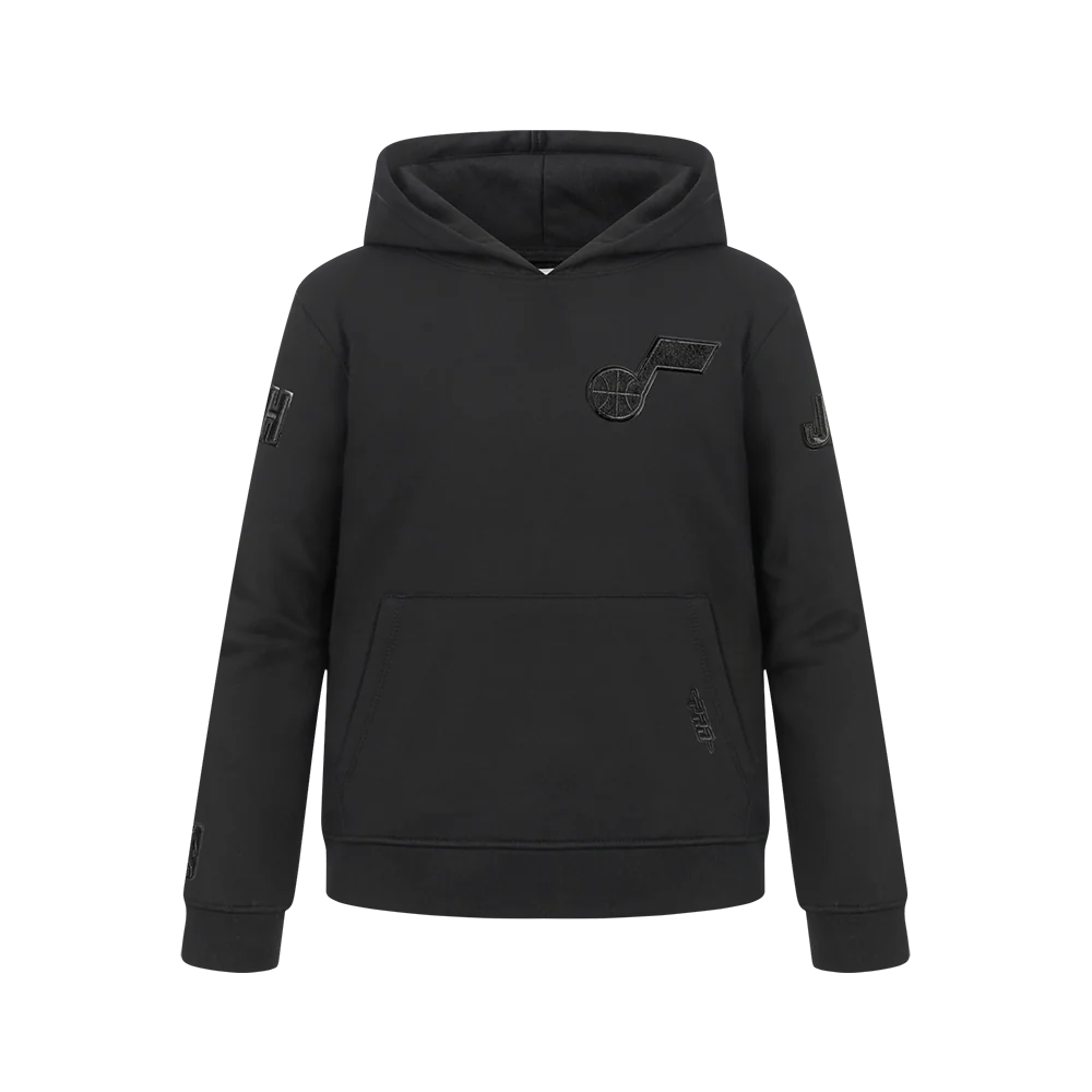 NBA UTAH JAZZ TRIPLE BLACK BIG BOYS FLC PO HOODIE (BLACK)