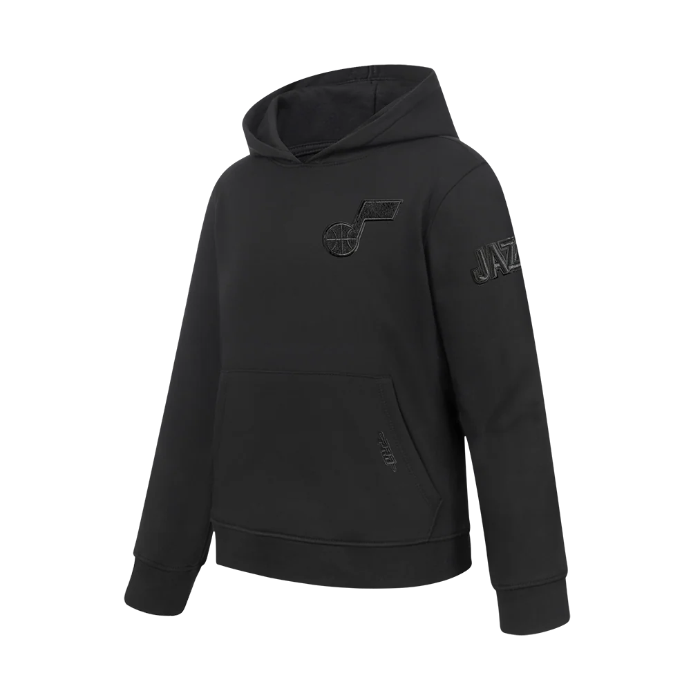 NBA UTAH JAZZ TRIPLE BLACK BIG BOYS FLC PO HOODIE (BLACK) - Image 2
