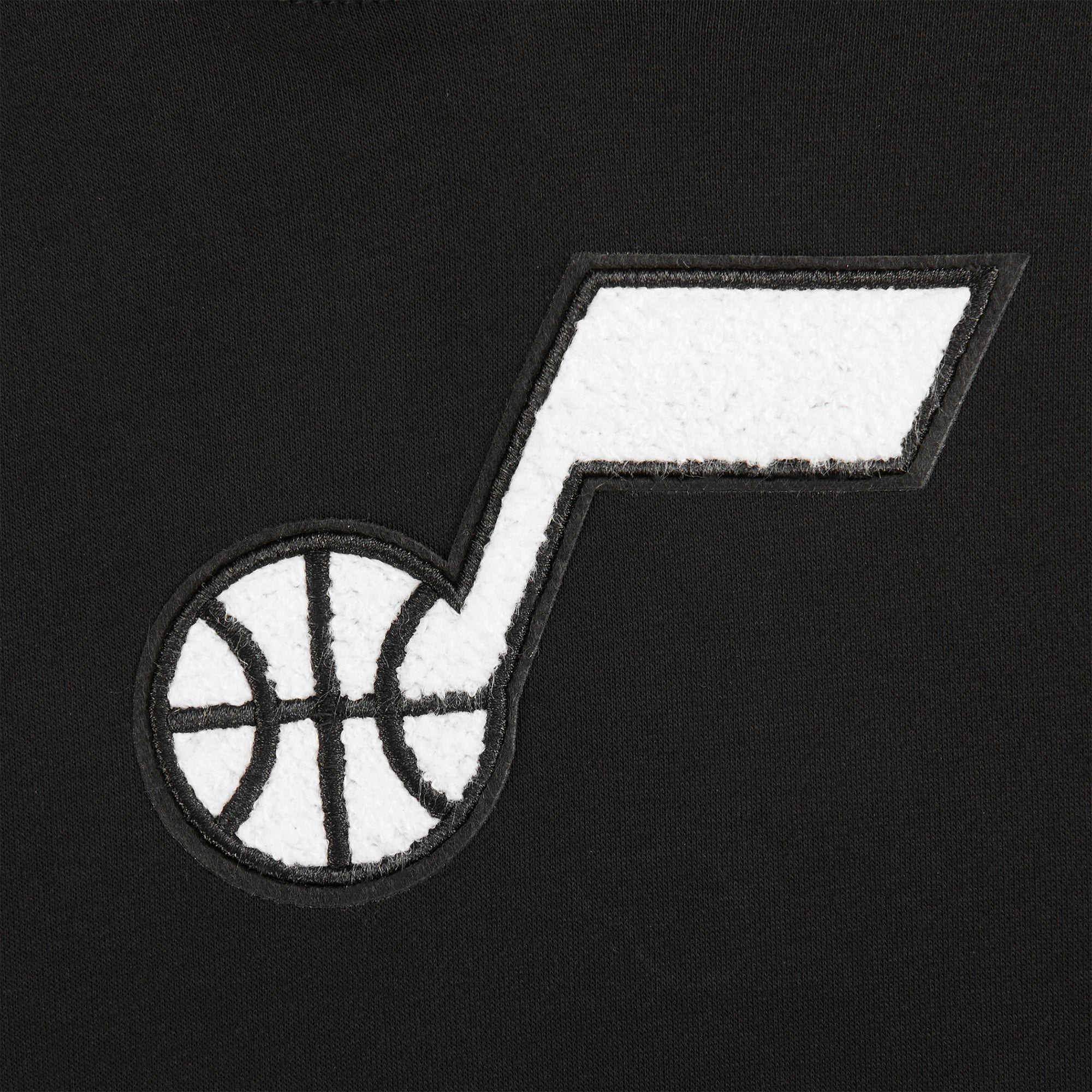 NBA UTAH JAZZ RETRO CLASSIC BIG BOYS RIB FLEECE PULLOVER HOODIE (BLACK) - Image 3