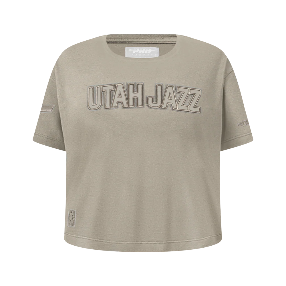NBA UTAH JAZZ NEUTRAL BIG GIRLS SS BOXY TEE (TAUPE)