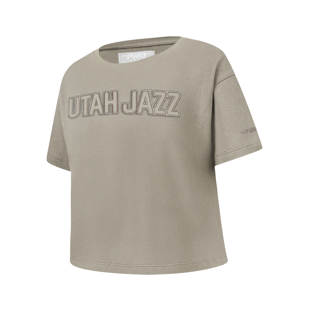NBA UTAH JAZZ NEUTRAL BIG GIRLS SS BOXY TEE (TAUPE) - Image 2