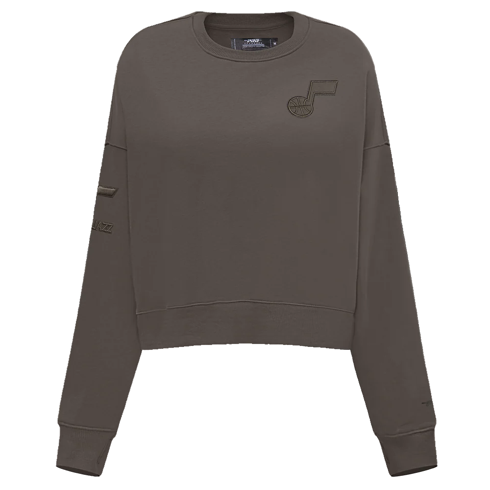 NBA UTAH JAZZ NEUTRAL FLEECE CREWNECK (DARK TAUPE)