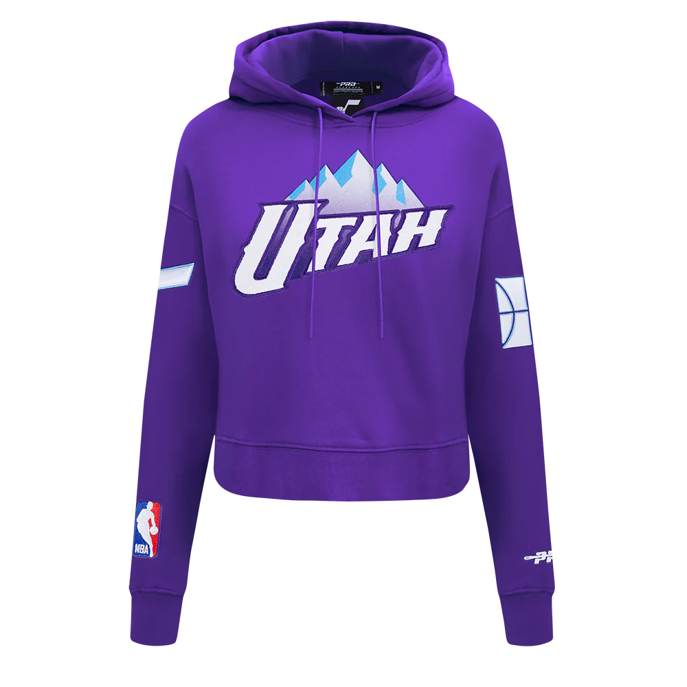 NBA UTAH JAZZ CITY EDITION 24-25 WOMEN'S FLC CROPPED PO HOODIE (PURPLE)