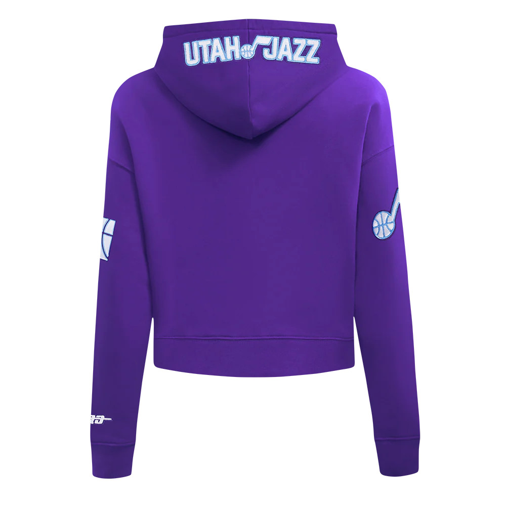NBA UTAH JAZZ CITY EDITION 24-25 WOMEN'S FLC CROPPED PO HOODIE (PURPLE) - Image 3
