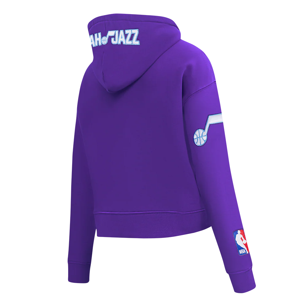 NBA UTAH JAZZ CITY EDITION 24-25 WOMEN'S FLC CROPPED PO HOODIE (PURPLE) - Image 4