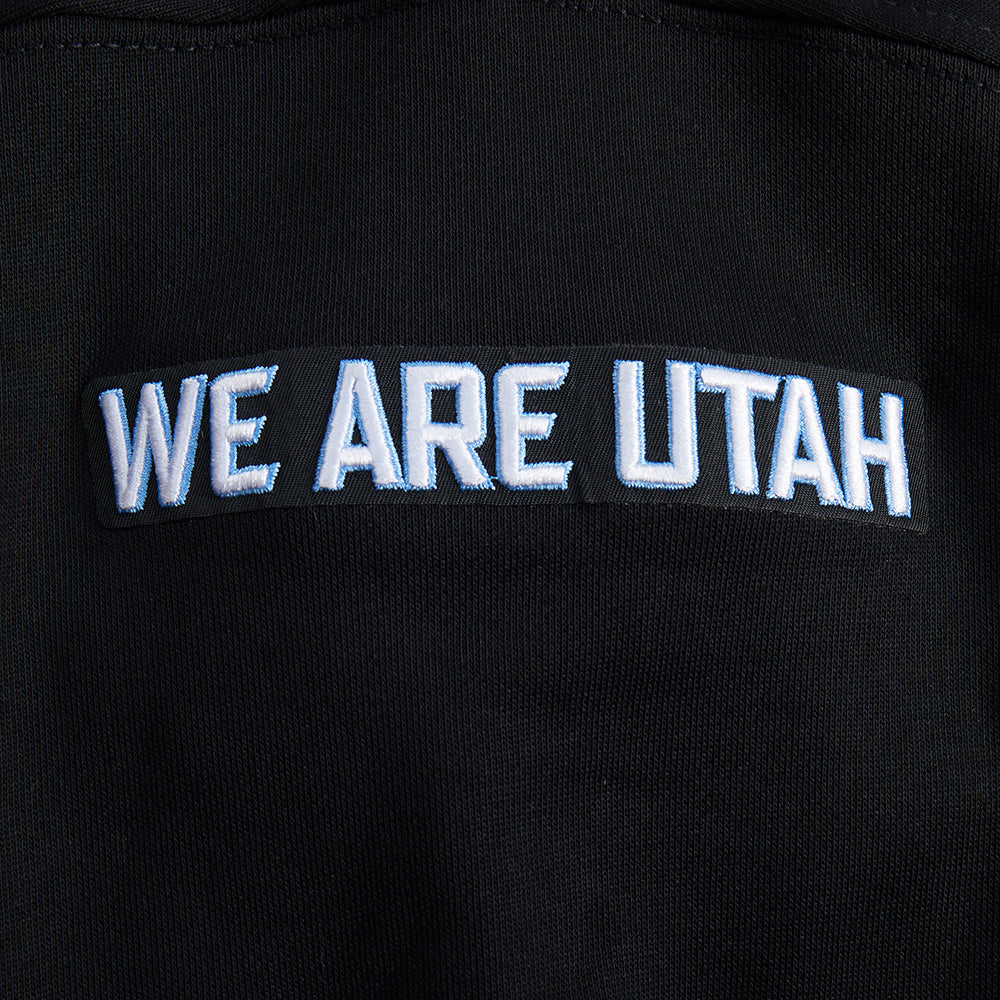 NBA UTAH JAZZ CITY EDITION 25-26 WOMEN'S RIB FLC CROPPED PO HOODIE (BLACK) - Image 7