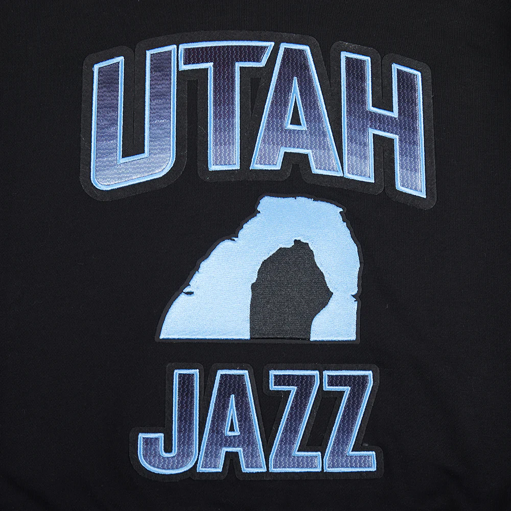 NBA UTAH JAZZ CITY EDITION 25-26 WOMEN'S RIB FLC CROPPED PO HOODIE (BLACK) - Image 8