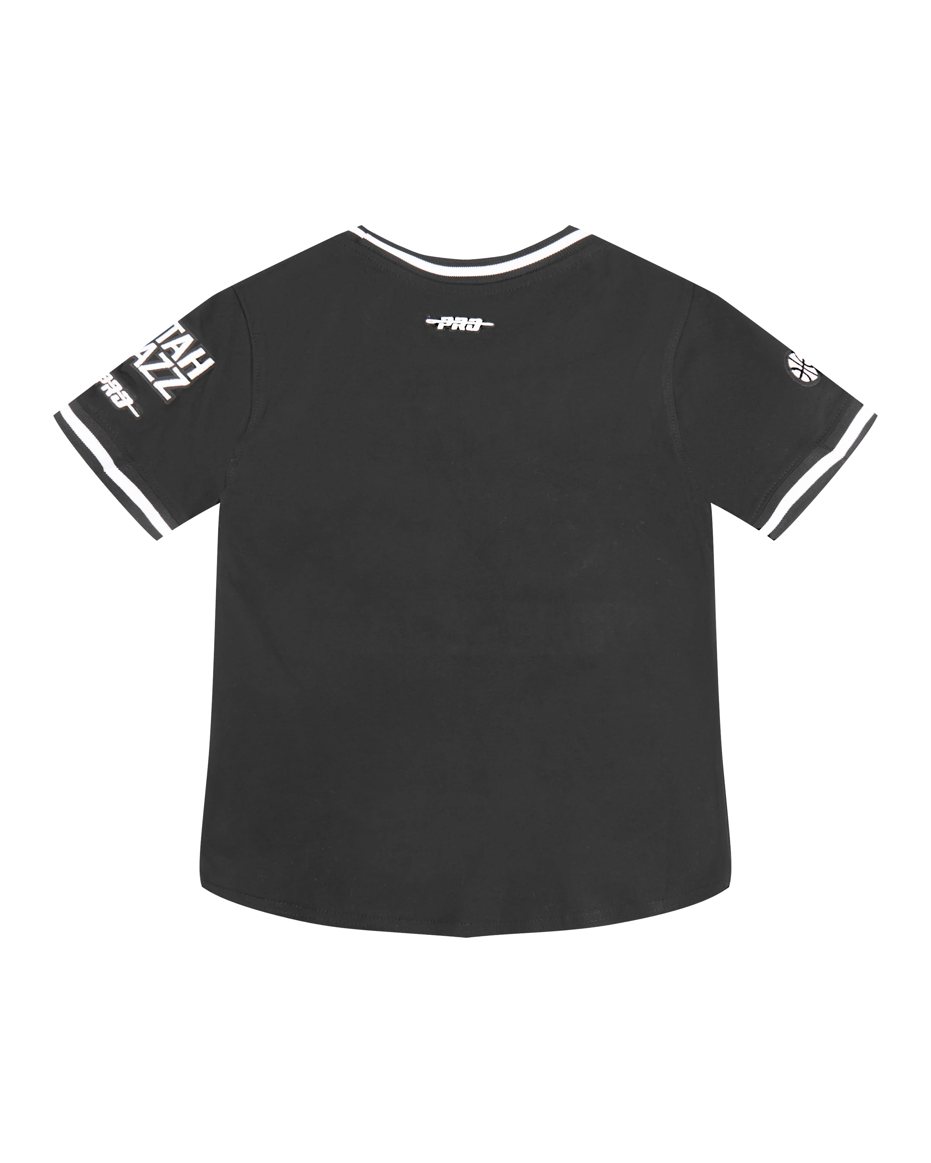 NBA UTAH JAZZ CLASSIC LITTLE BOYS SHORT SLEEVE STRIPED RIB TEE (BLACK) - Image 4