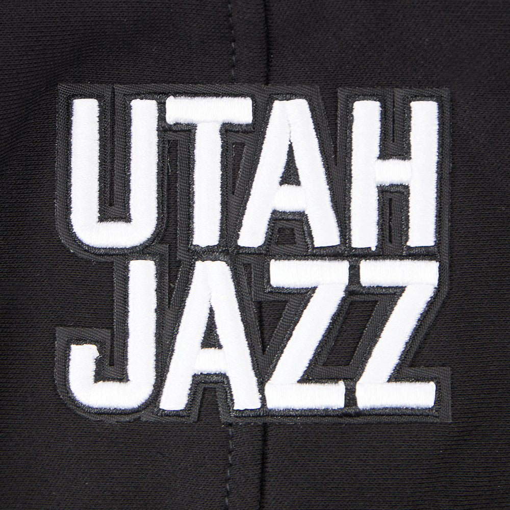 NBA UTAH JAZZ RETRO CLASSIC LITTLE BOYS RIB FLEECE PULLOVER HOODIE (BLACK) - Image 5