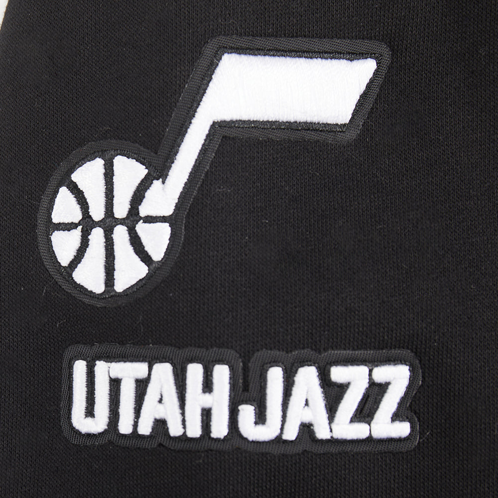 NBA UTAH JAZZ RETRO CLASSIC LITTLE BOYS RIB FLEECE PULLOVER HOODIE (BLACK) - Image 7
