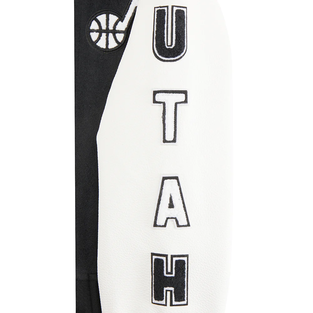 NBA UTAH JAZZ CLASSIC LITTLE BOYS WOOL VARSITY JACKET (BLACK/WHITE) - Image 8