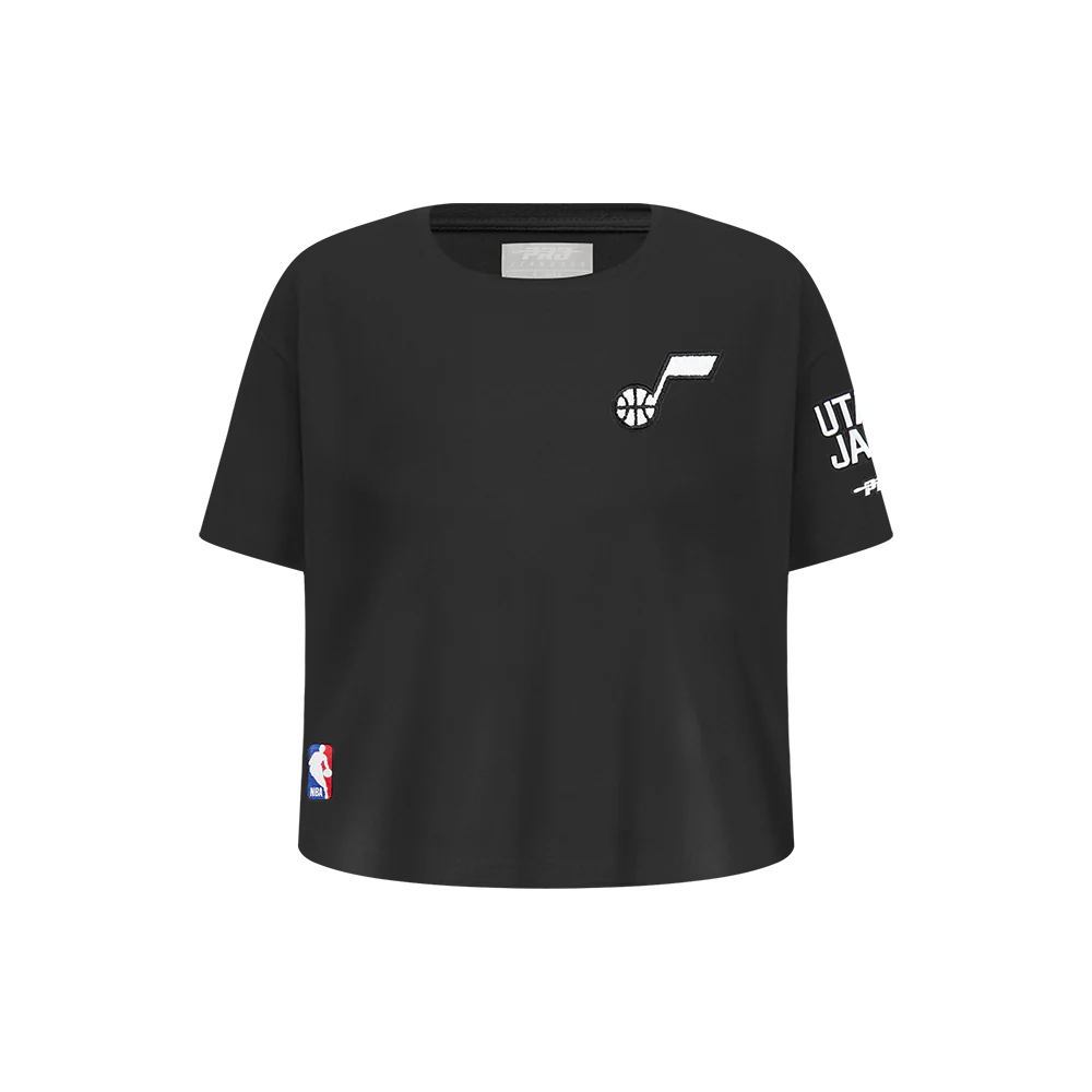 NBA UTAH JAZZ CLASSIC LITTLE GIRLS SHORT SLEEVE BOXY TEE (BLACK)