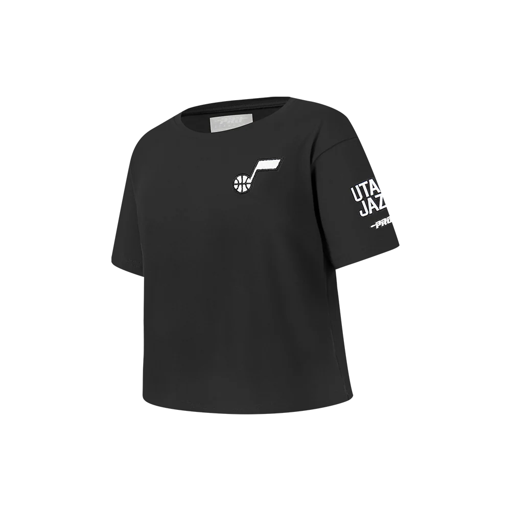 NBA UTAH JAZZ CLASSIC LITTLE GIRLS SHORT SLEEVE BOXY TEE (BLACK) - Image 2