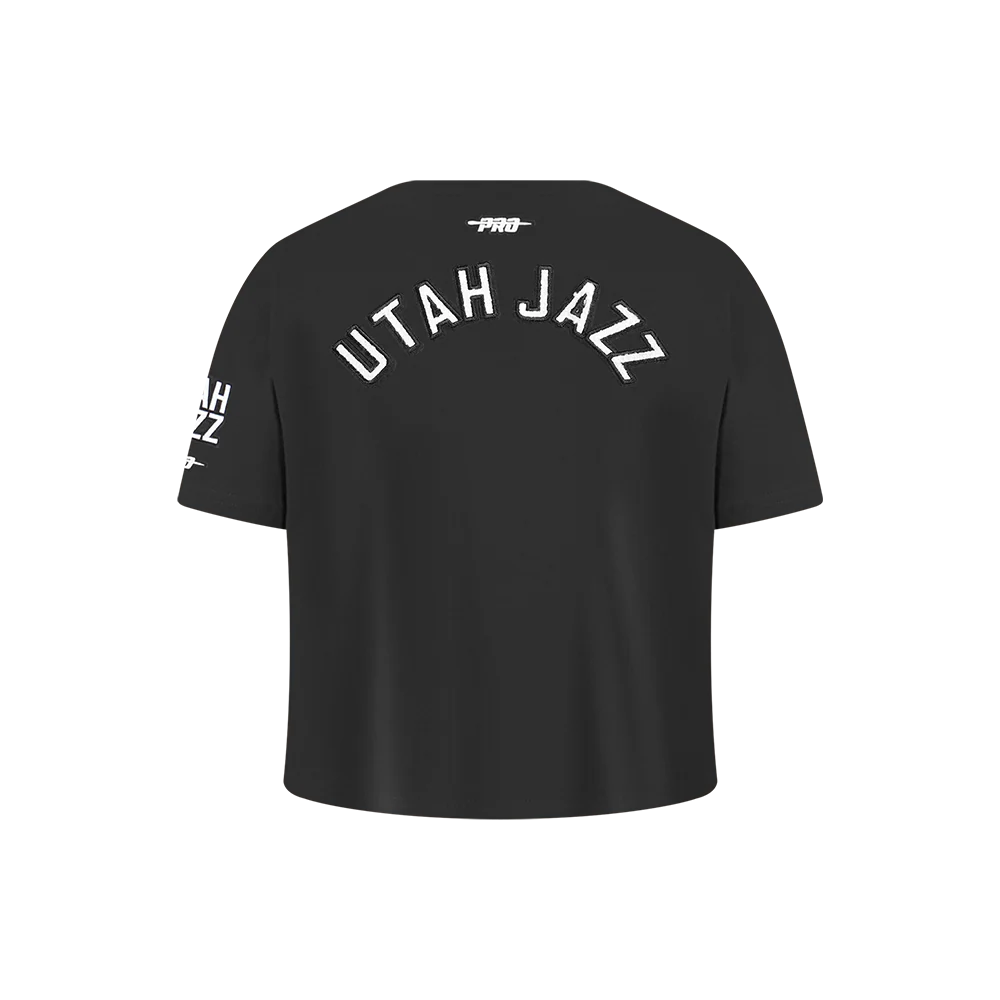 NBA UTAH JAZZ CLASSIC LITTLE GIRLS SHORT SLEEVE BOXY TEE (BLACK) - Image 3
